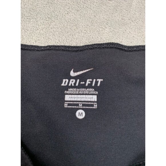 Nike Dri-Fit Womens Medium Black Elastic Waist Activewear Cropped Legging - Picture 3 of 9